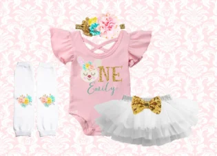 1ST BIRTHDAY BABY GIRLS BUNNY TUTU BLOOMER OUTFIT1