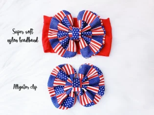 4TH OF JULY MESSY BOW HEADWRAP ORCLIP1