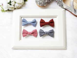 GINGHAM BOW CLIP, SMALL GINGHAM BOW ALLIGATOR CLIP