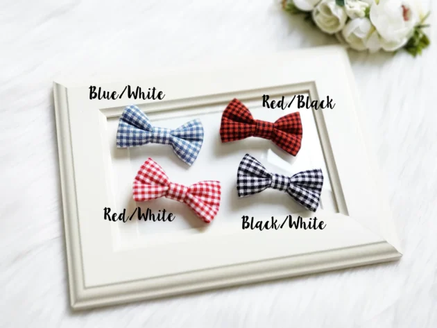 GINGHAM BOW CLIP, SMALL GINGHAM BOW ALLIGATOR CLIP2