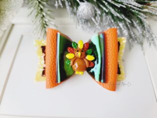 Thanksgiving bow clip turkey glitter leather bow alligator clip Thanksgiving turkey glitter bow clip Thanksgiving bow alligator clip